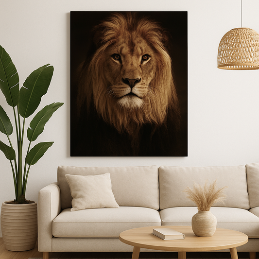 The Majestic Guardian – Vastu Lion Canvas Map for Power & Protection