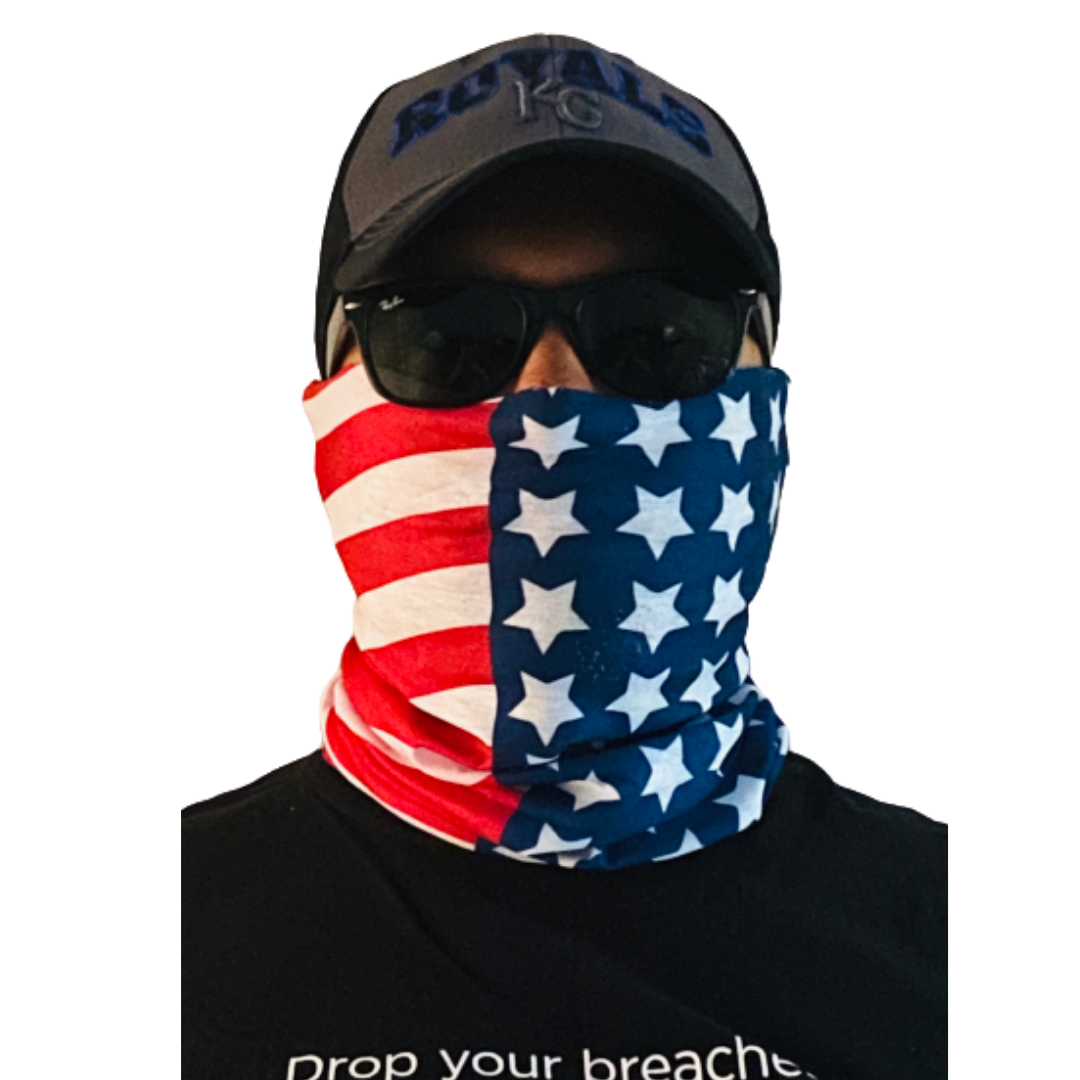 TrendsyShop MURICA Face Bandana Scarf American Flag (Red White & Blue)