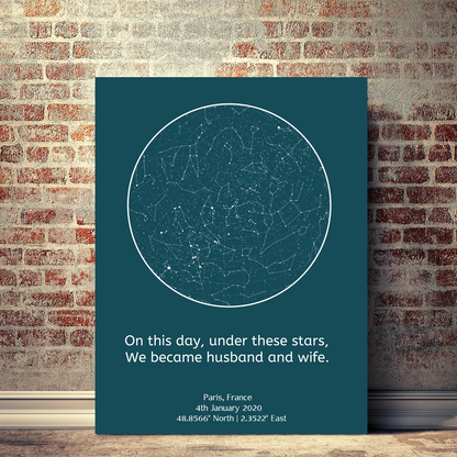 Personalized Custom Canvas Star Map - A moment you will never forget gift