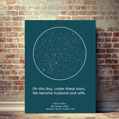 Personalized Custom Canvas Star Map - A moment you will never forget gift